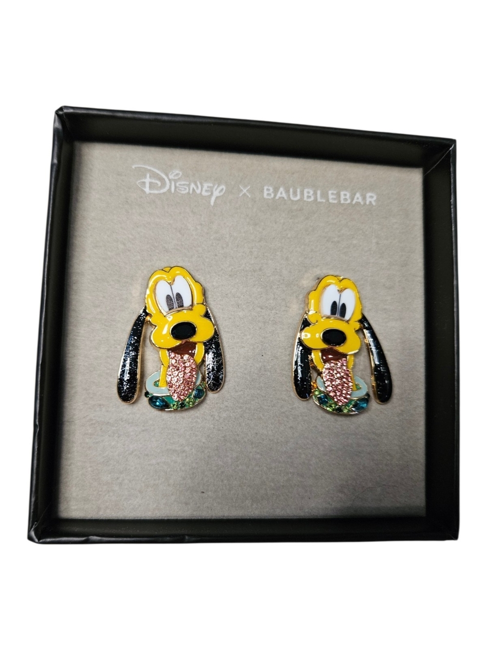 Disney Pluto Enamel & Rhinestone Earrings